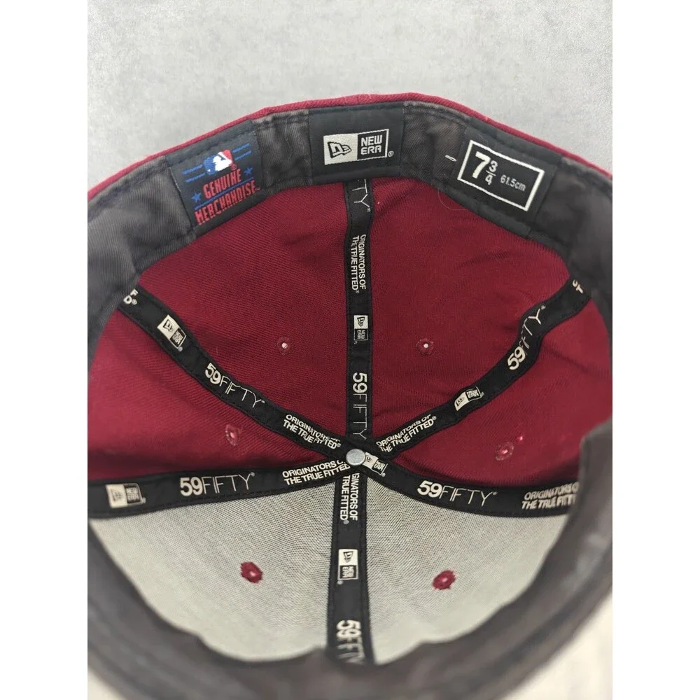 New Era 59FIFTY Boston Red Sox Fitted Hat Burgundy Black Size 7 3/4 MLB Cap